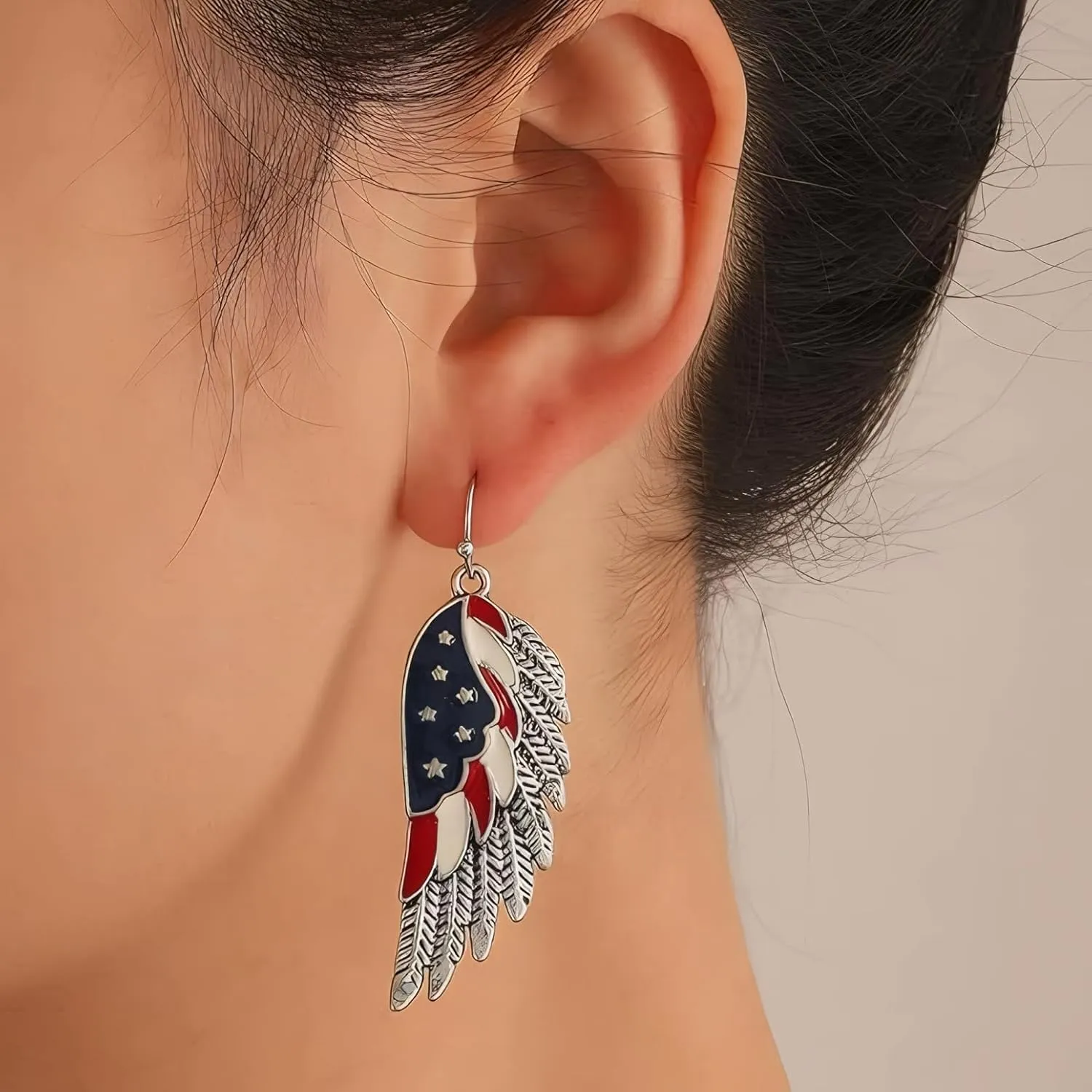 4th of July Patriotic Earrings, American Flag Earrings, Independence Day Stud Dangle Drop Earrings Hook Fashion Jewelry Gift for Women