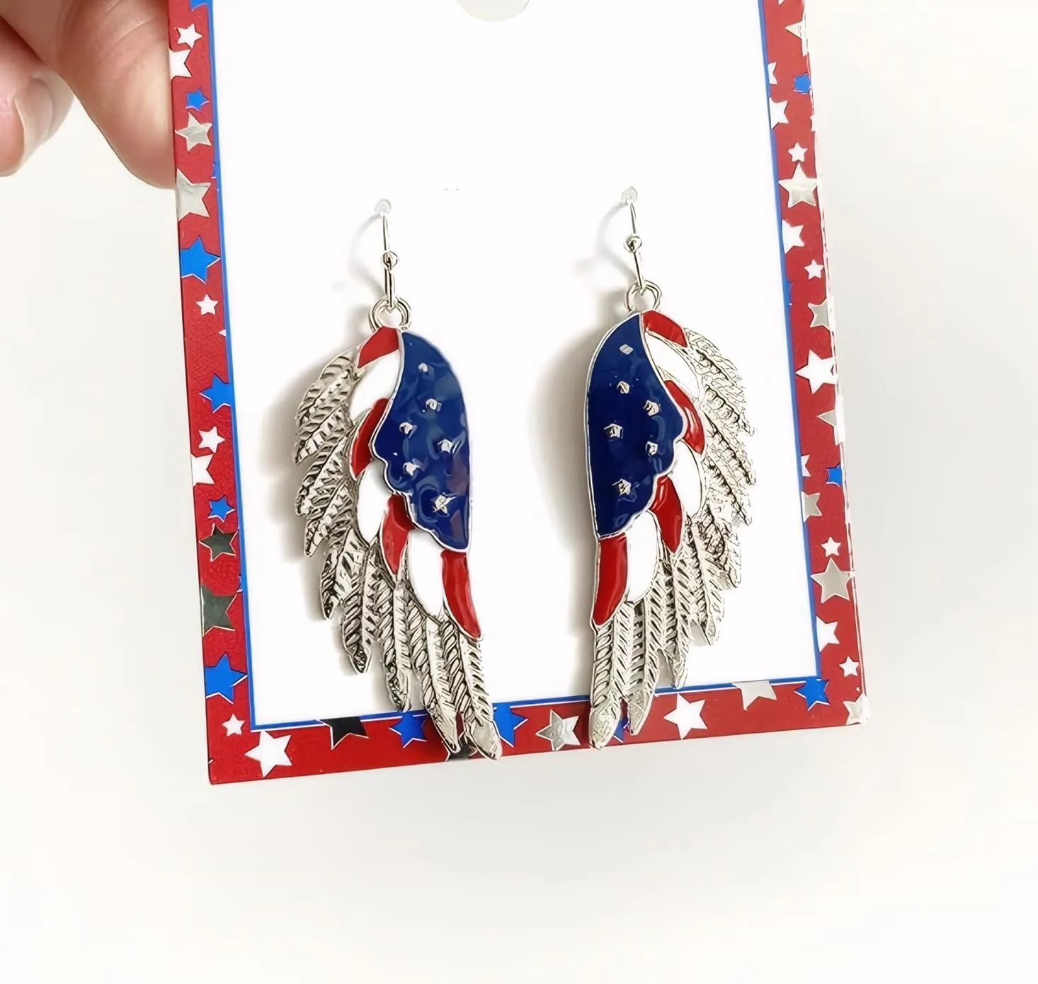 4th of July Patriotic Earrings, American Flag Earrings, Independence Day Stud Dangle Drop Earrings Hook Fashion Jewelry Gift for Women