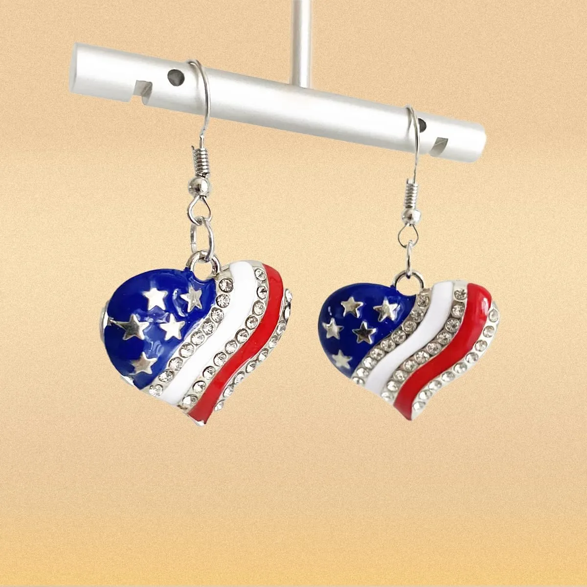 4th of July Patriotic Earrings, American Flag Earrings, Independence Day Stud Dangle Drop Earrings Hook Fashion Jewelry Gift for Women