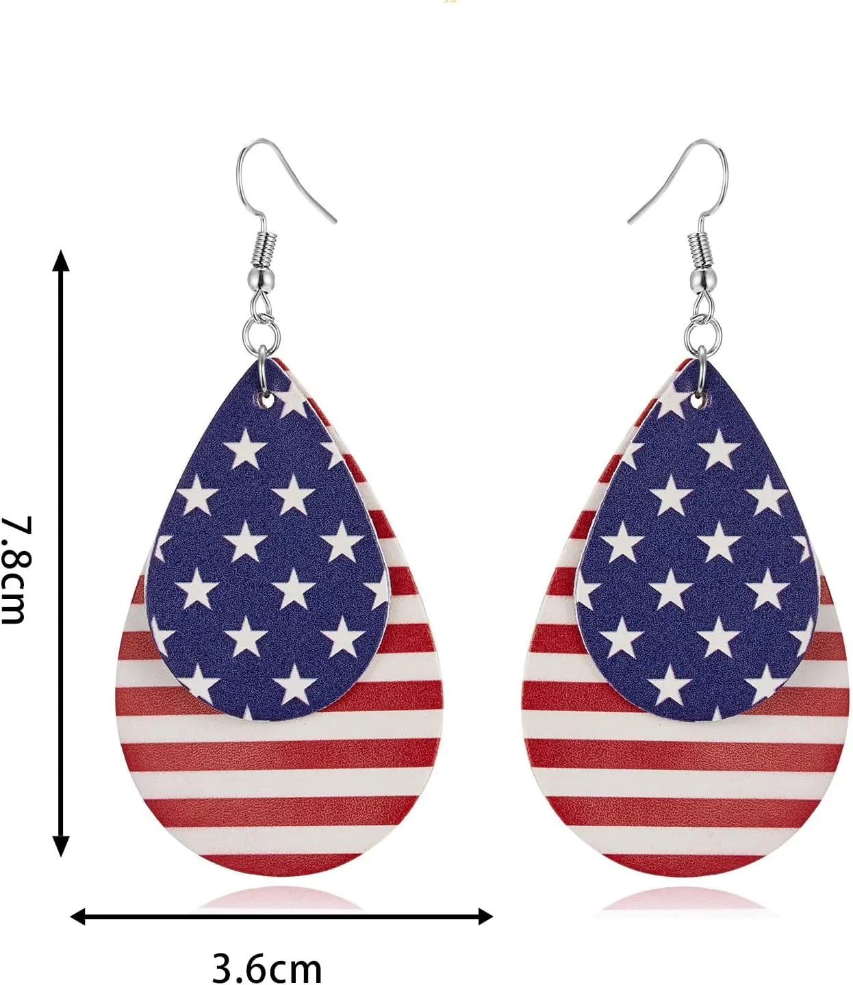 4th of July Patriotic Earrings, American Flag Earrings, Independence Day Stud Dangle Drop Earrings Hook Fashion Jewelry Gift for Women