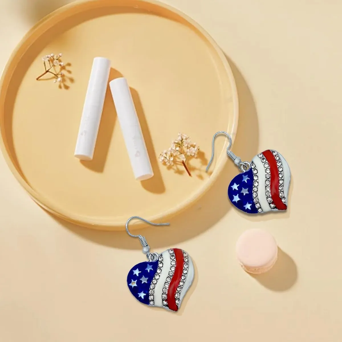 4th of July Patriotic Earrings, American Flag Earrings, Independence Day Stud Dangle Drop Earrings Hook Fashion Jewelry Gift for Women