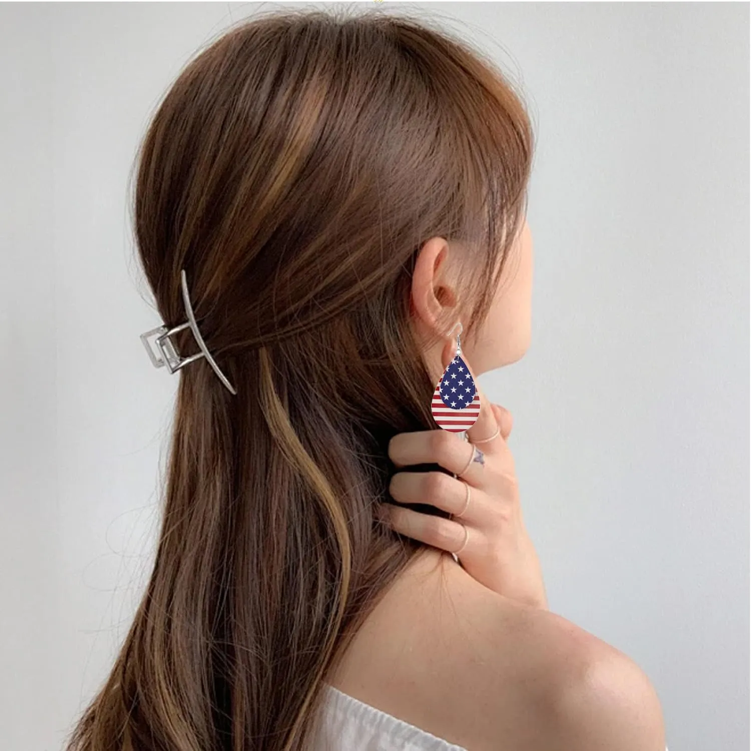 4th of July Patriotic Earrings, American Flag Earrings, Independence Day Stud Dangle Drop Earrings Hook Fashion Jewelry Gift for Women