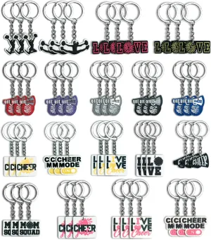 54 Pcs Cheer Gifts for Cheerleaders Cheer Keychain Cheerleader Gift for Girls Cheerleader Backpack Keychains