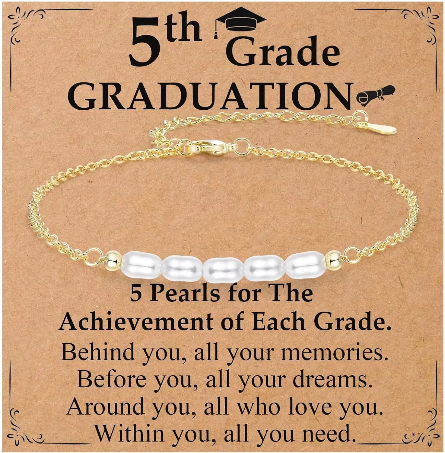 5th, 6th, 8th Grade Graduation Gifts for Girls Class of 2025 Grad Gifts Graduation Bracelets for Daughter, Granddaughter