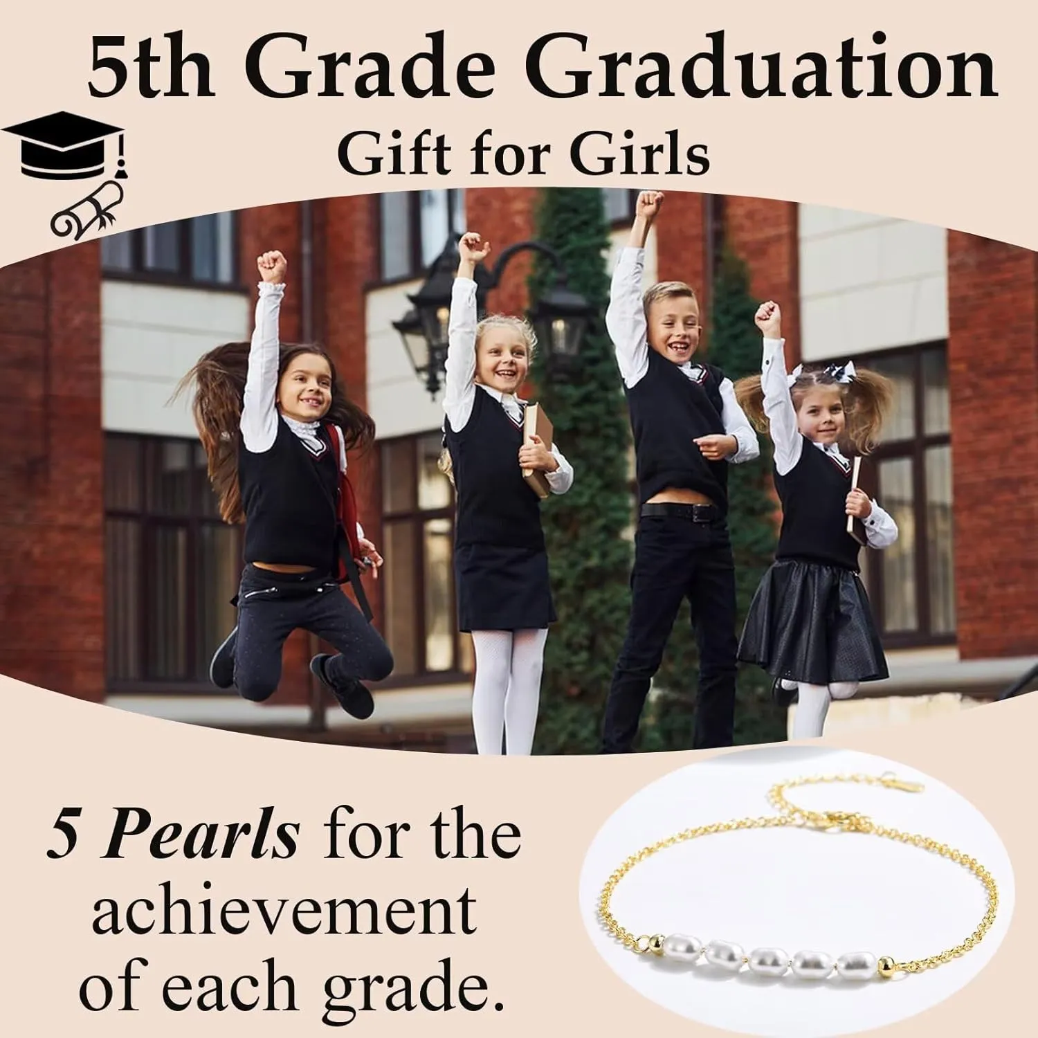 5th, 6th, 8th Grade Graduation Gifts for Girls Class of 2025 Grad Gifts Graduation Bracelets for Daughter, Granddaughter