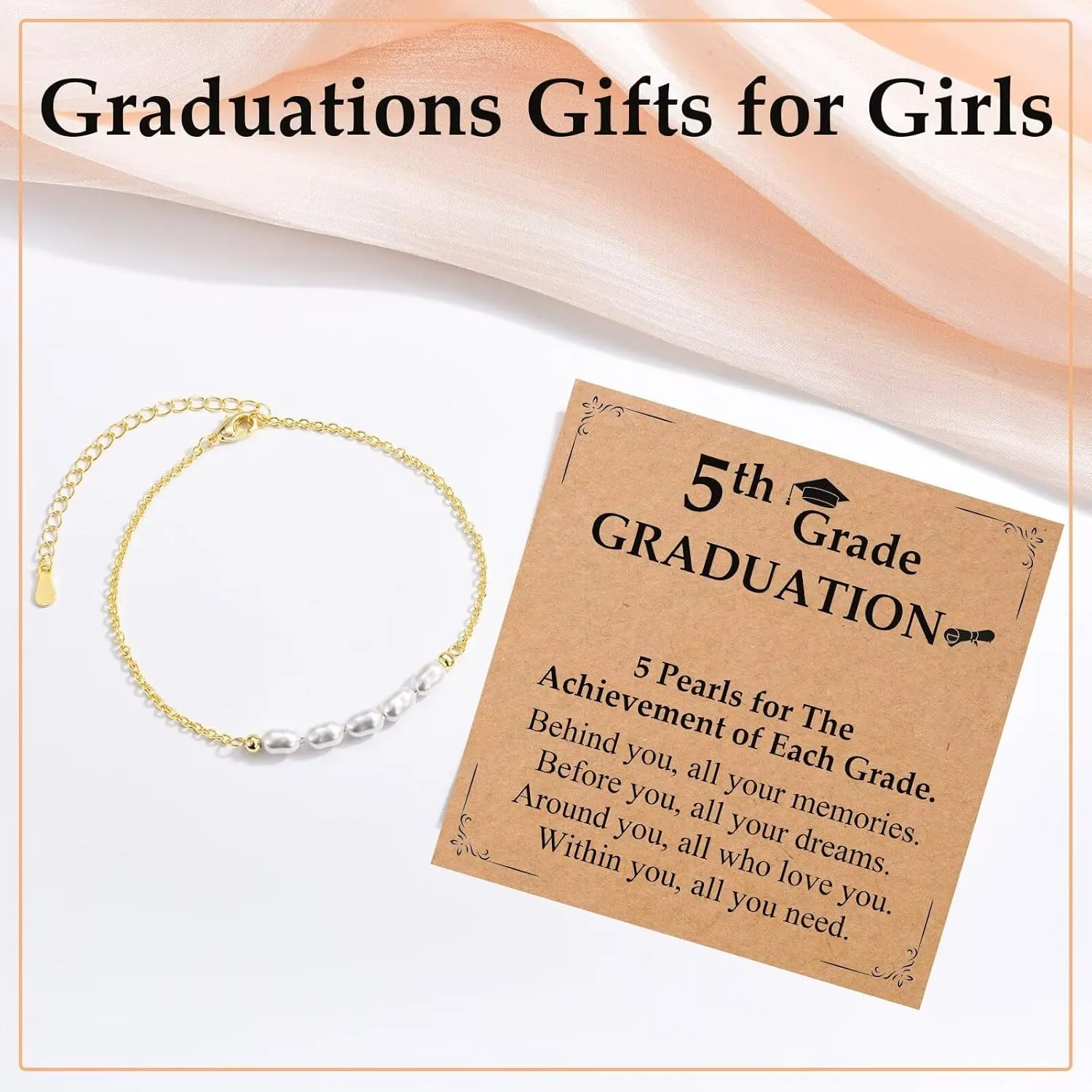5th, 6th, 8th Grade Graduation Gifts for Girls Class of 2025 Grad Gifts Graduation Bracelets for Daughter, Granddaughter