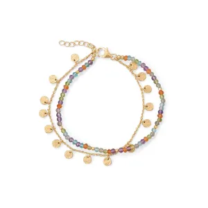 7" 2" Two Strand, Multi Stone Bracelet
