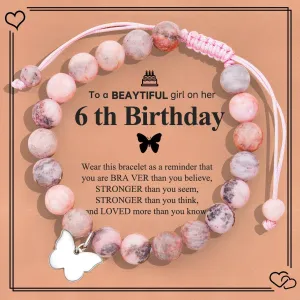 8 Year Old Girl Butterfly Bracelets - Gifts for 6-12 Year Old Girls & Teens with Message Card