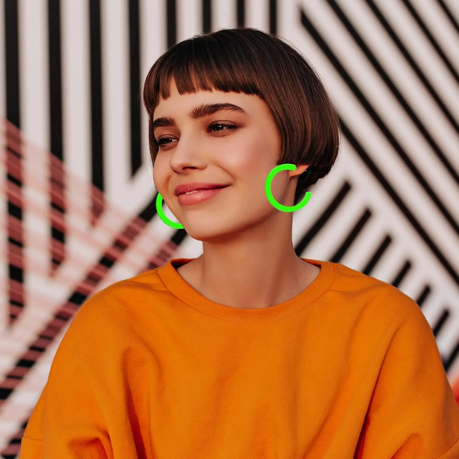 80s 90s Neon Earrings for Women Retro Cassette Tape Hoop Earring Candy Color Lightweight Acrylic Stud Dangle Earrings for 80S Costume Outfits Dancing Glow Party Accessories