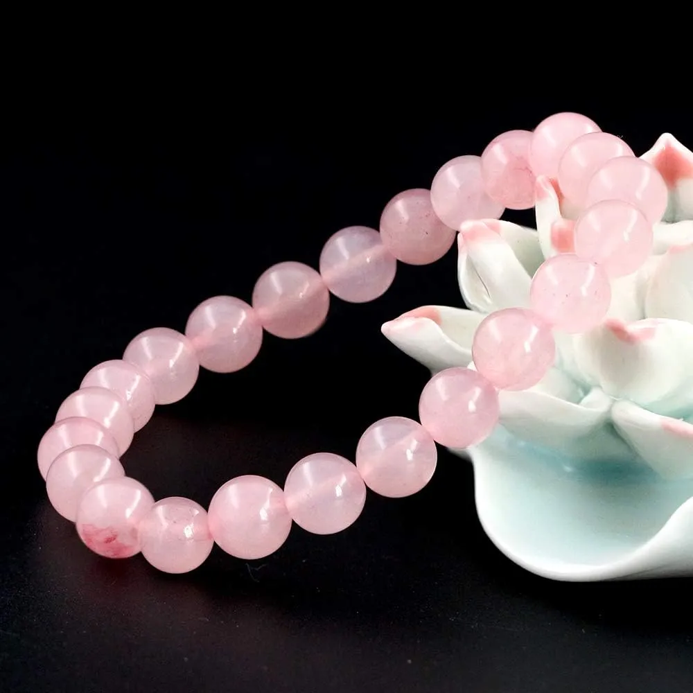 8mm Natural Gemstones Round Beads Energy Power Crystal Chakra Reiki Healing Elastic Stretch Bracelet 7 Inch Unisex