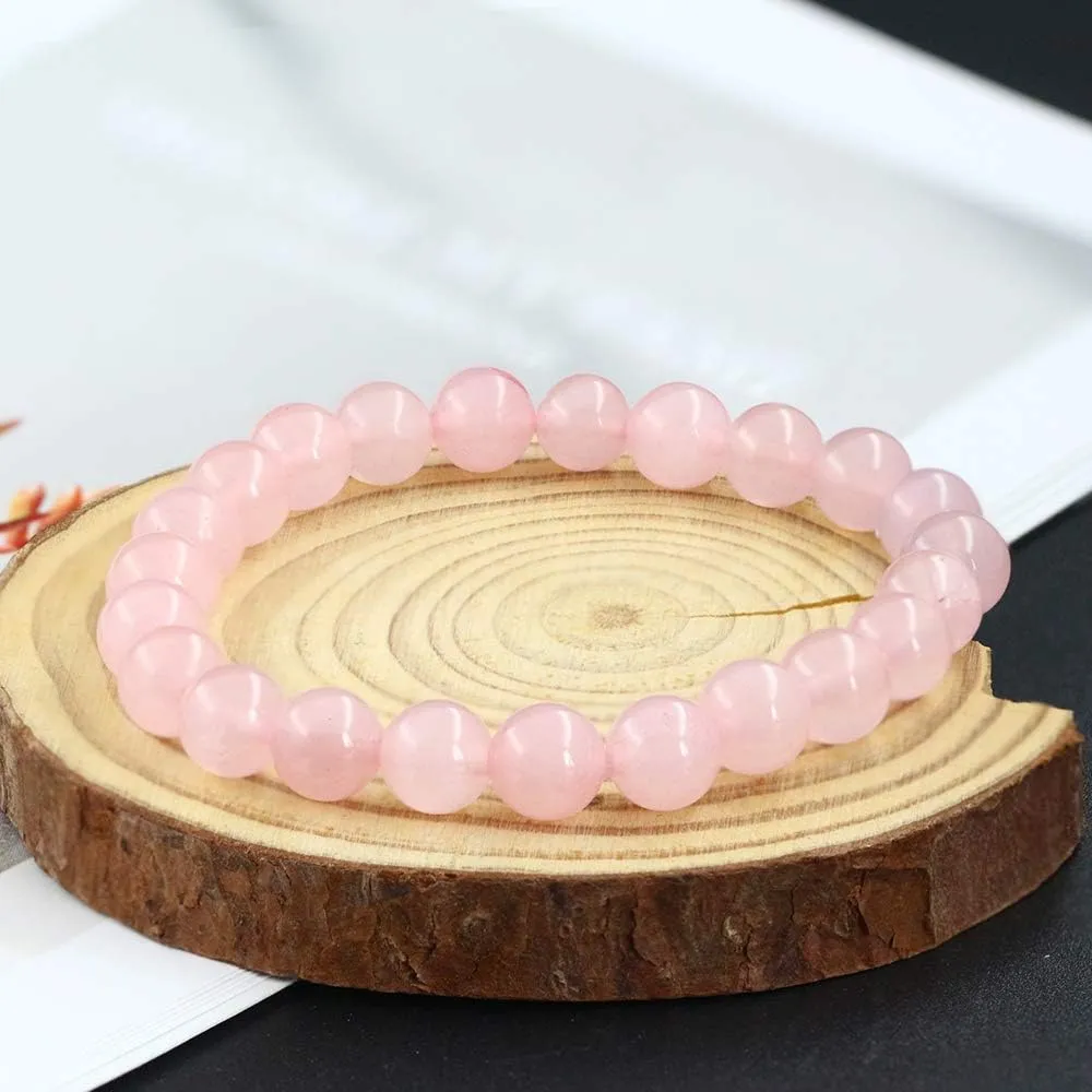 8mm Natural Gemstones Round Beads Energy Power Crystal Chakra Reiki Healing Elastic Stretch Bracelet 7 Inch Unisex