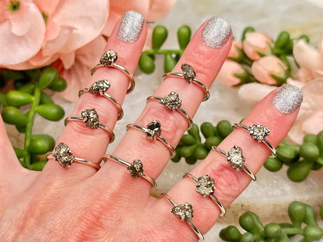 925 Silver Raw Crystal Rings