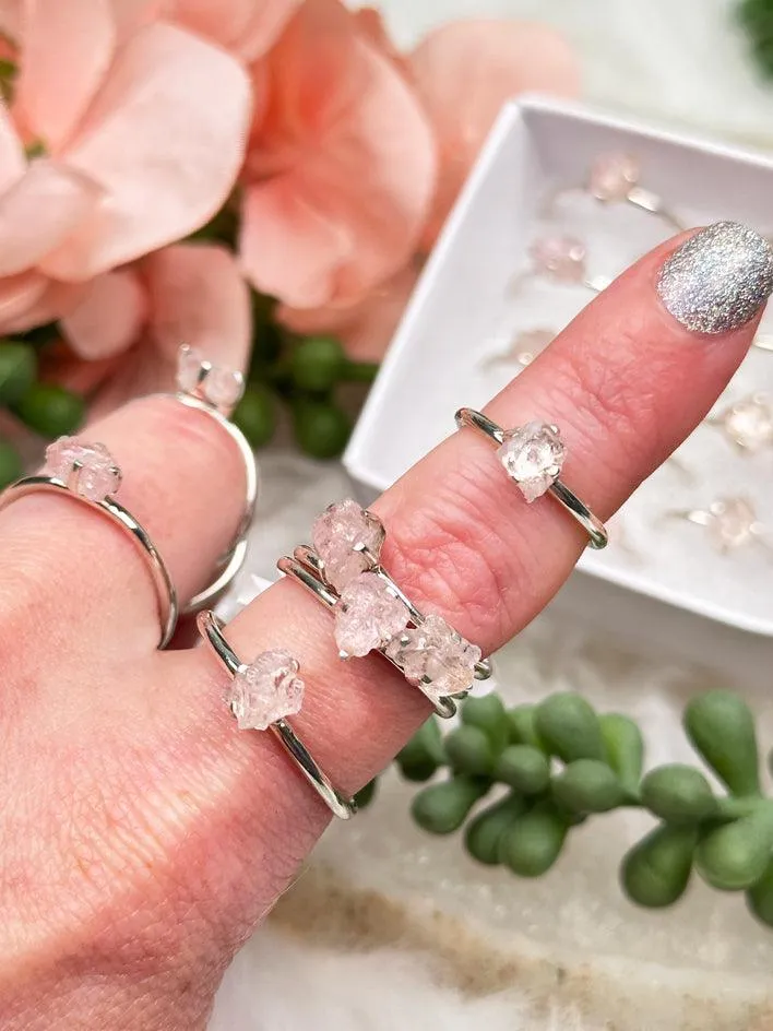 925 Silver Raw Crystal Rings