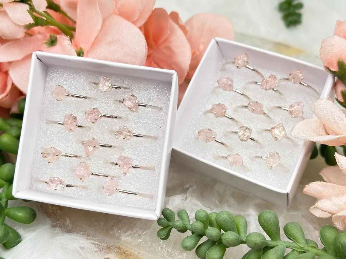 925 Silver Raw Crystal Rings