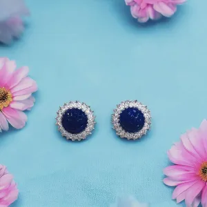 92.5 Sterling Silver Blue Studs earring