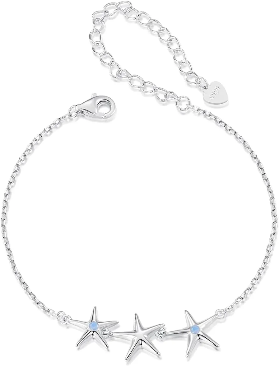 925 Sterling Silver Chain Bracelet with Cat Love Heart Charm Adjustable Plated Gold Bracelets with Chain Length 6.5in-7.9in, Best Jewelry Gift for Girls Women Cat Lovers