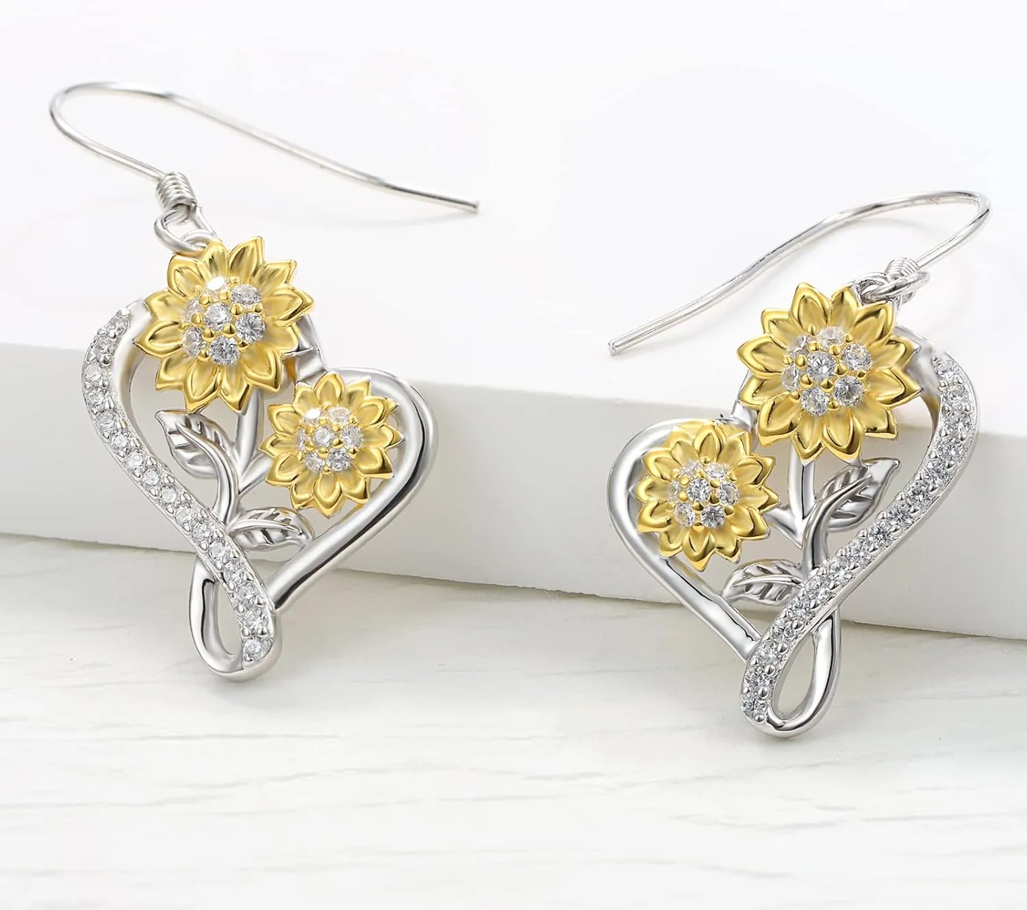 925-Sterling-Silver Cross Heart Stud Earrings  Red Cubic Zirconia with Small Cross Detail, Perfect for Women of Faith