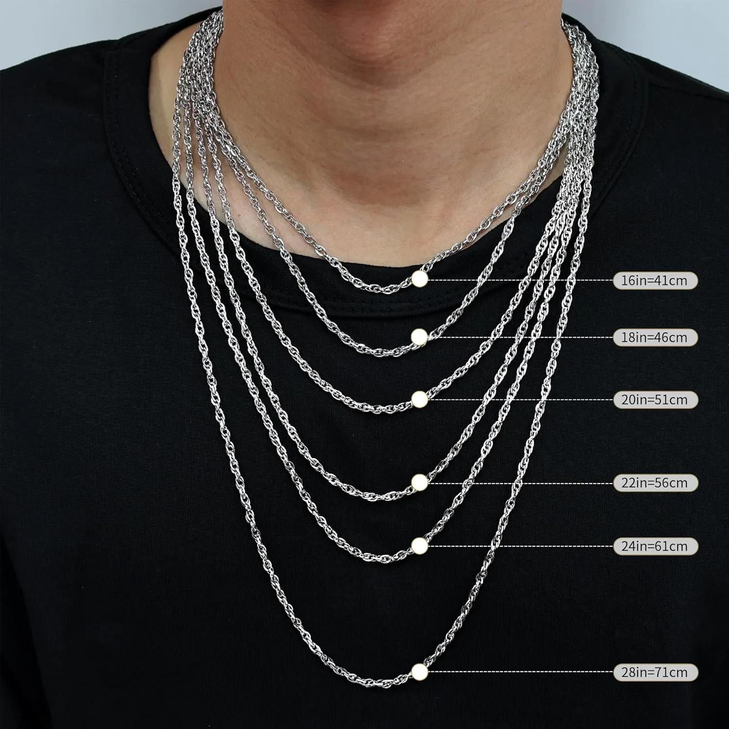 925 Sterling Silver Cross Necklace Beveled Edge for Men Women 3mm Stainless Steel Durable Wheat Chain Crucifix Pendant Necklace Jewelry 16-28 Inches