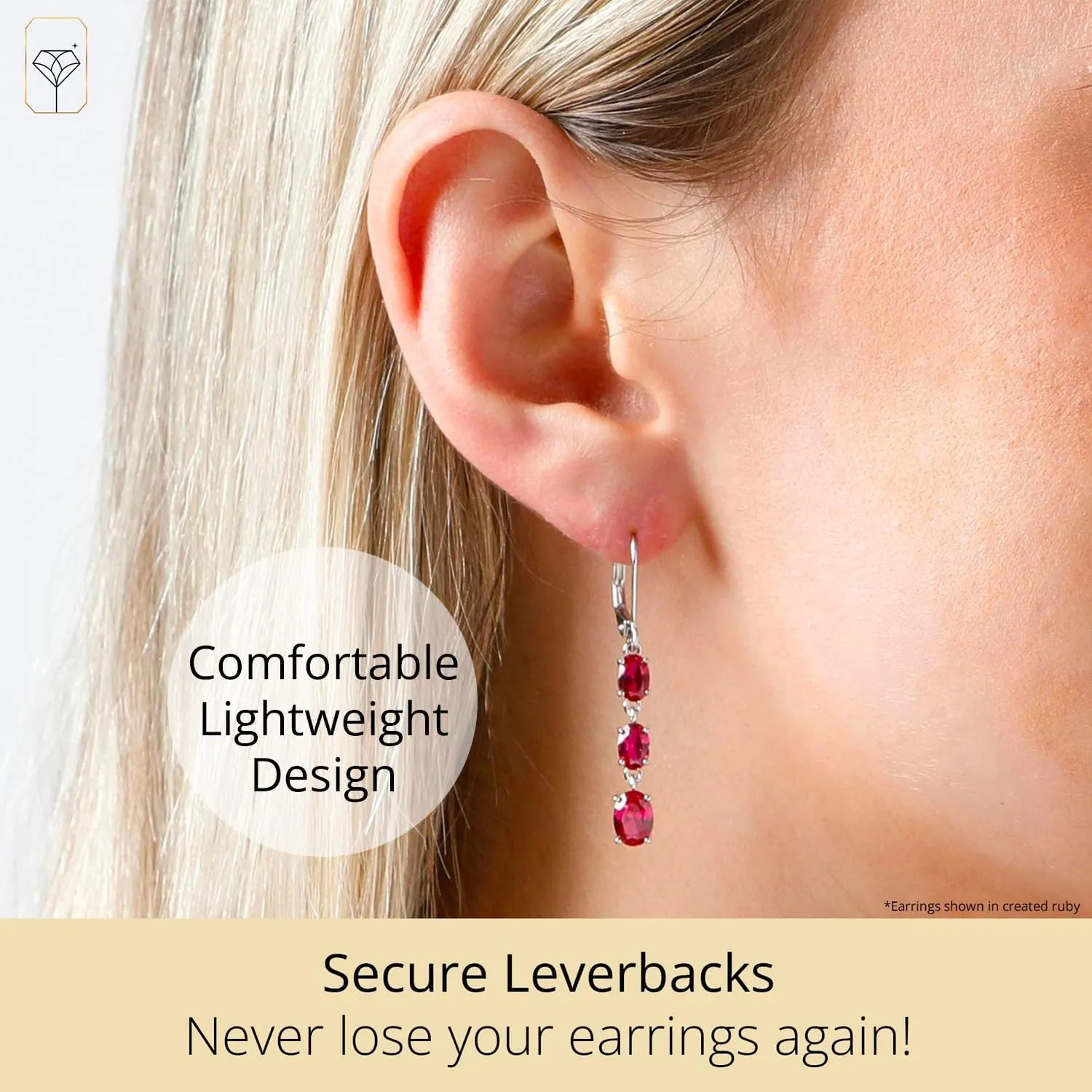 925 Sterling Silver Gemstone Oval Dangle Earrings for Women with Leverbacks and 1.5 inch Birthstones by MAX   STONE
