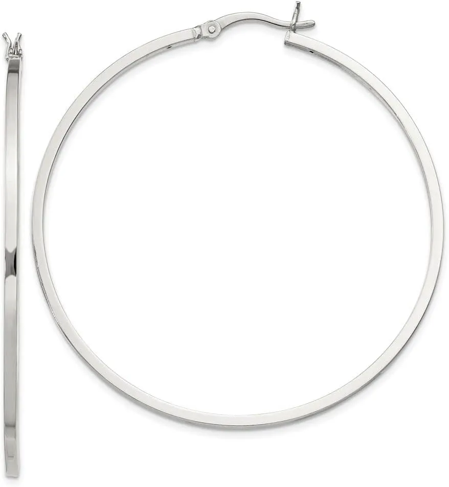 925 Sterling Silver Hoop Earrings (L-25-50mm)