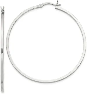 925 Sterling Silver Hoop Earrings (L-25-50mm)