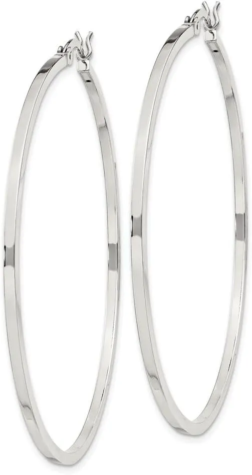 925 Sterling Silver Hoop Earrings (L-25-50mm)