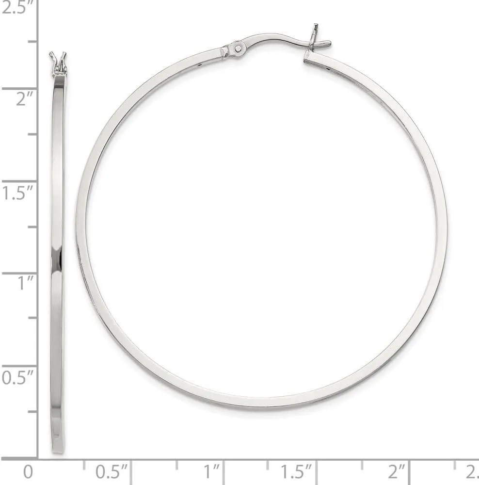 925 Sterling Silver Hoop Earrings (L-25-50mm)