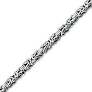 925 Sterling Silver Solid Byzantine Chain Necklace - 2 mm Oxidized Non Tarnish Link Chains for Men Women 16" 18" 20" 22" 24" Inch Lobster Claw Clasp - Handmade Jewelry (18" - 45 cm)