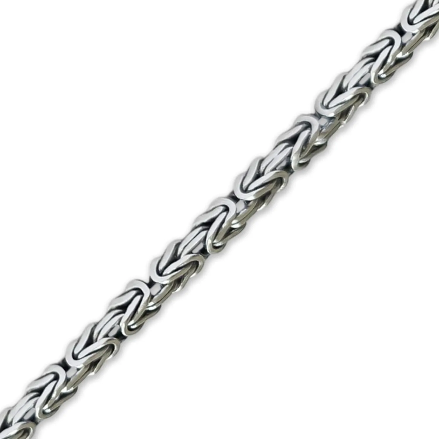 925 Sterling Silver Solid Byzantine Chain Necklace - 2 mm Oxidized Non Tarnish Link Chains for Men Women 16" 18" 20" 22" 24" Inch Lobster Claw Clasp - Handmade Jewelry (18" - 45 cm)