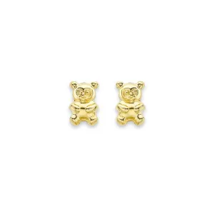 9ct Gold Teddy Bear Earrings - 6mm