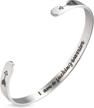 A N KINGPiiN Inspirational Bracelets for Women Inspirational Gift for Women, Men Motivational Birthday Cuff Bangle Friendship Personalized Mantra Jewelry Come Gift Box