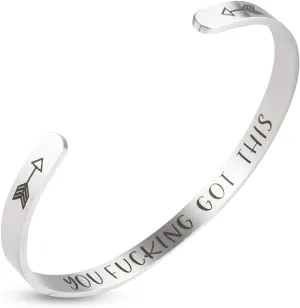 A N KINGPiiN Inspirational Bracelets for Women Inspirational Gift for Women, Men Motivational Birthday Cuff Bangle Friendship Personalized Mantra Jewelry Come Gift Box