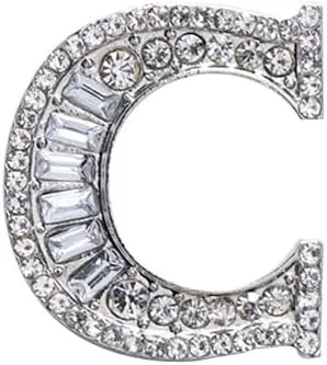 A-Z 26 Letters Brooch Pins Silver Initial Rhinestone Brooches Crystal Alphabet Breastpin Pin Women Gifts Jewelry