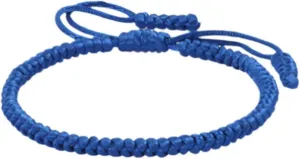 Adjustable Blue Friendship Bracelet  Handmade Beaded Rope Knot, Tibetan String Design, Good Luck Amulet Bracelet for Women, Spiritual Protection Gift