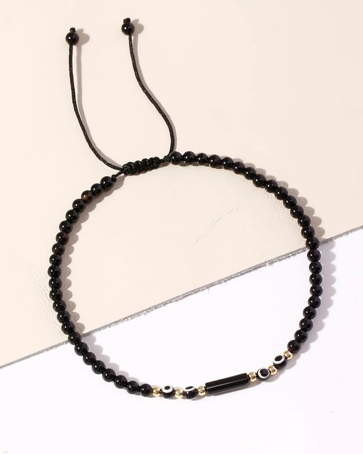 Agate Evil Eye Ankle Bracelets for Women Amulet 4mm Beaded Anklet Spiritual Jewelry Reiki Crystals and Stones Gifts