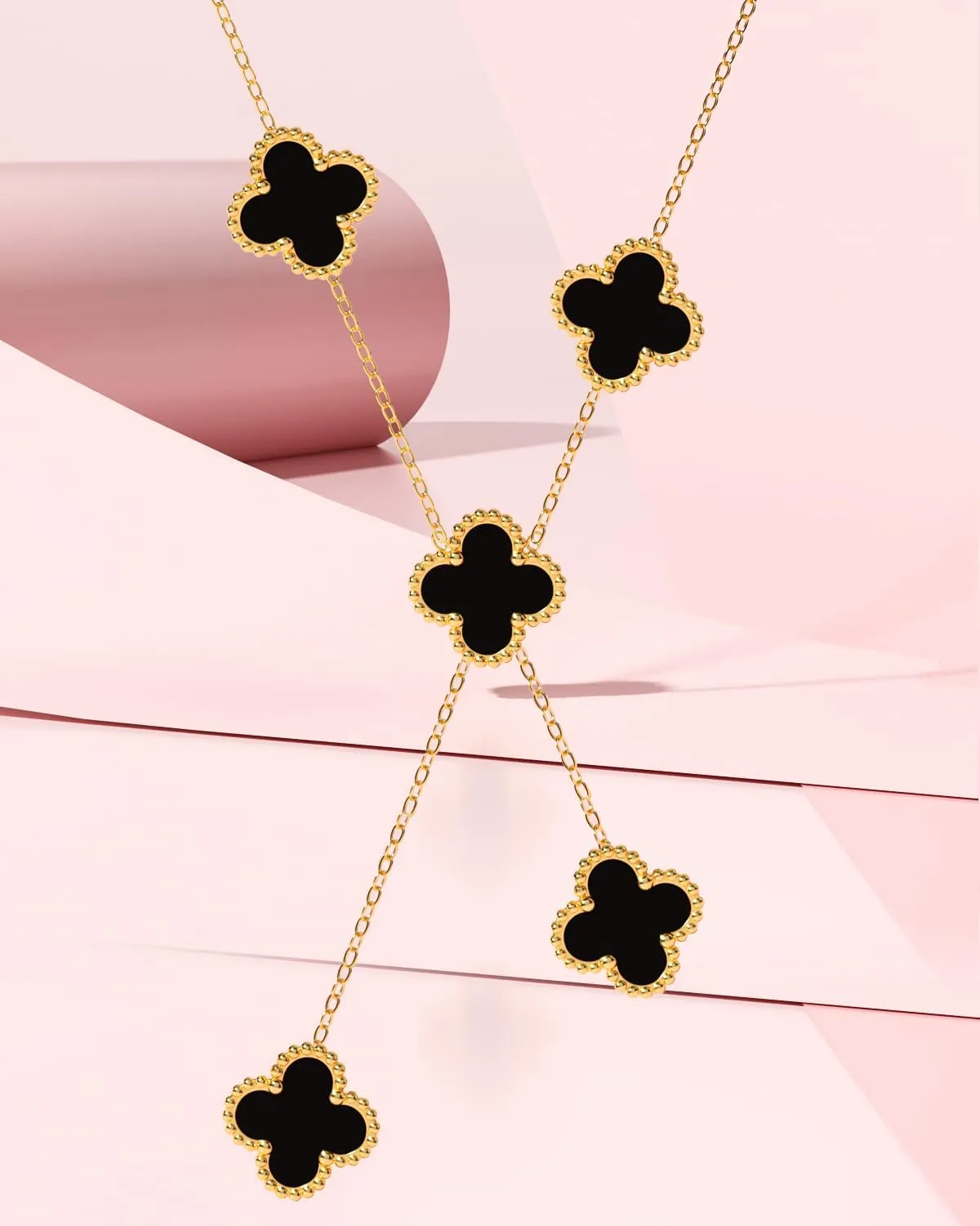 AICase Valentines Day Gifts Clover Necklace for Women 18K Gold Plated Four Leaf Clover Necklace Lucky Pendant Jewelry Gifts for Women/Mon Birthday
