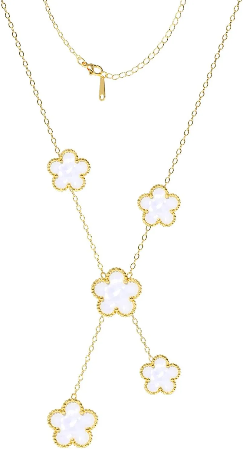 AICase Valentines Day Gifts Clover Necklace for Women 18K Gold Plated Four Leaf Clover Necklace Lucky Pendant Jewelry Gifts for Women/Mon Birthday