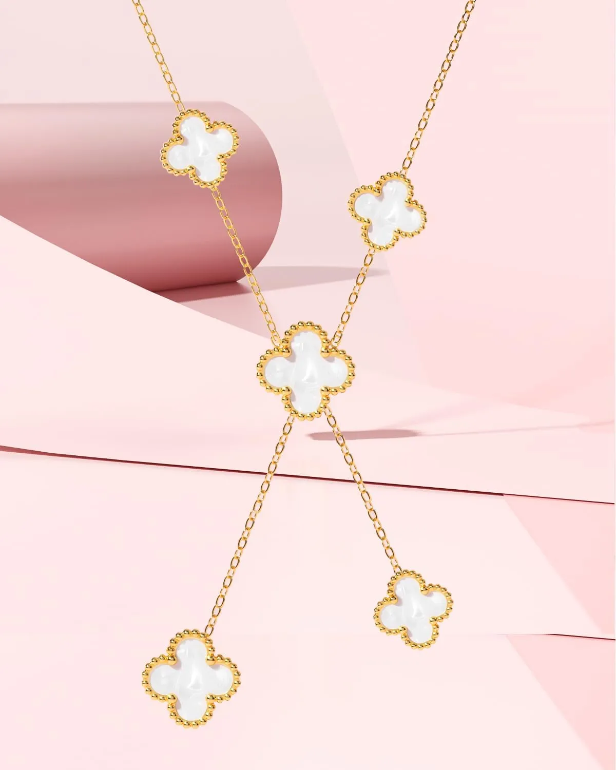 AICase Valentines Day Gifts Clover Necklace for Women 18K Gold Plated Four Leaf Clover Necklace Lucky Pendant Jewelry Gifts for Women/Mon Birthday