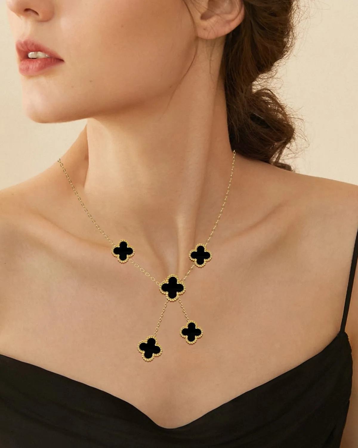 AICase Valentines Day Gifts Clover Necklace for Women 18K Gold Plated Four Leaf Clover Necklace Lucky Pendant Jewelry Gifts for Women/Mon Birthday