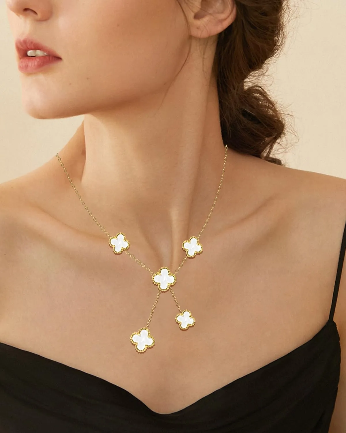 AICase Valentines Day Gifts Clover Necklace for Women 18K Gold Plated Four Leaf Clover Necklace Lucky Pendant Jewelry Gifts for Women/Mon Birthday