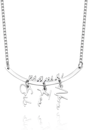 AILIN Personalized Mother Necklace Stainless Steel Custom 1-7 Names Necklace For Mom Grandma Pendant Necklace Mama Family Jewelry Birthday Christmas Gifts For Women Daughter Wife