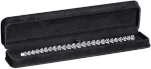 Allure - Rich Suede Black Luxury Bracelet Box, Elegant Diamond Bracelet Case, With Black Velour Interior, Jewelry Display Gift Box, For Unique Proposal, Engagement Or Wedding.