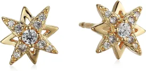 Amazon Essentials Gold and Rhodium Plated Sterling Silver Cubic Zirconia Earrings (previously Amazon Collection)