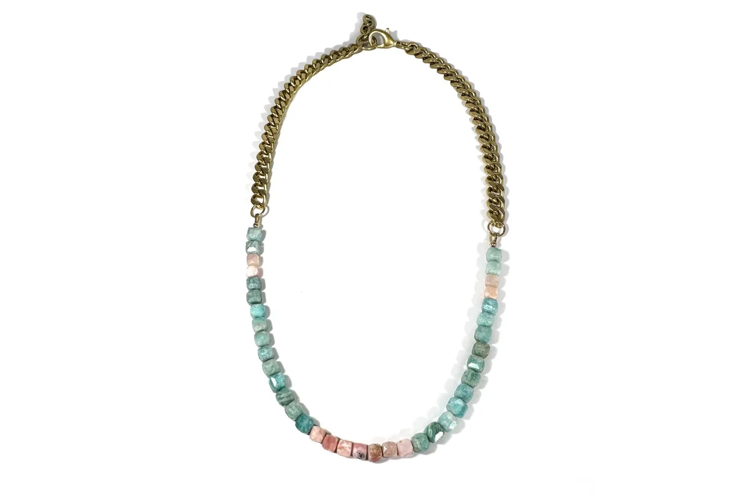 Amazonite & Peruvian Pink Opal Necklace