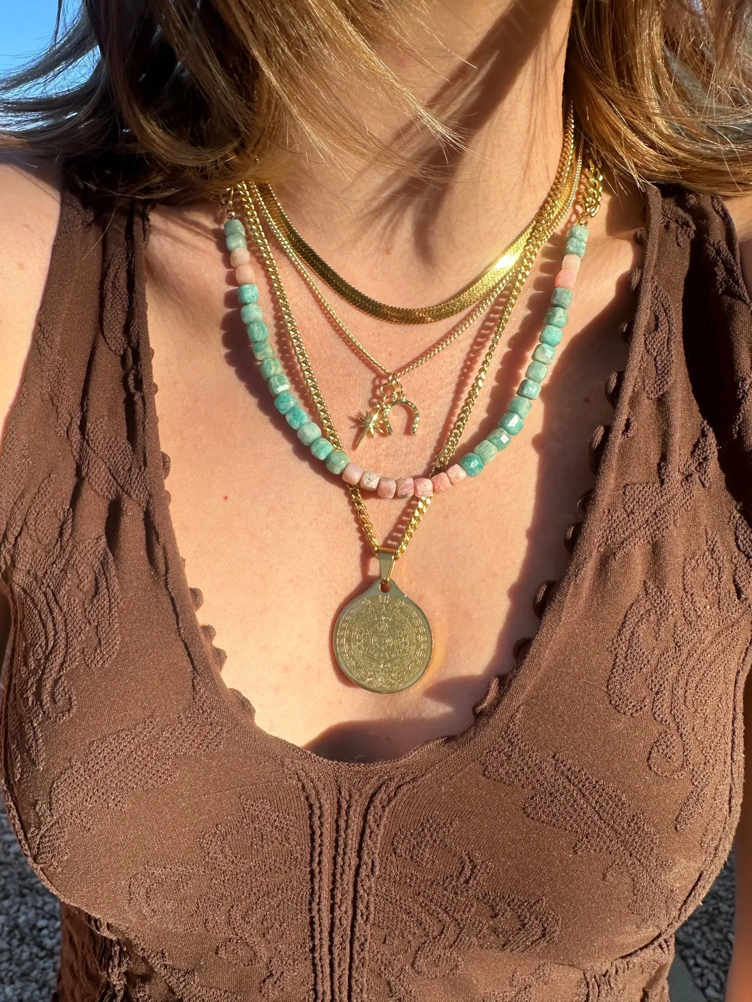 Amazonite & Peruvian Pink Opal Necklace