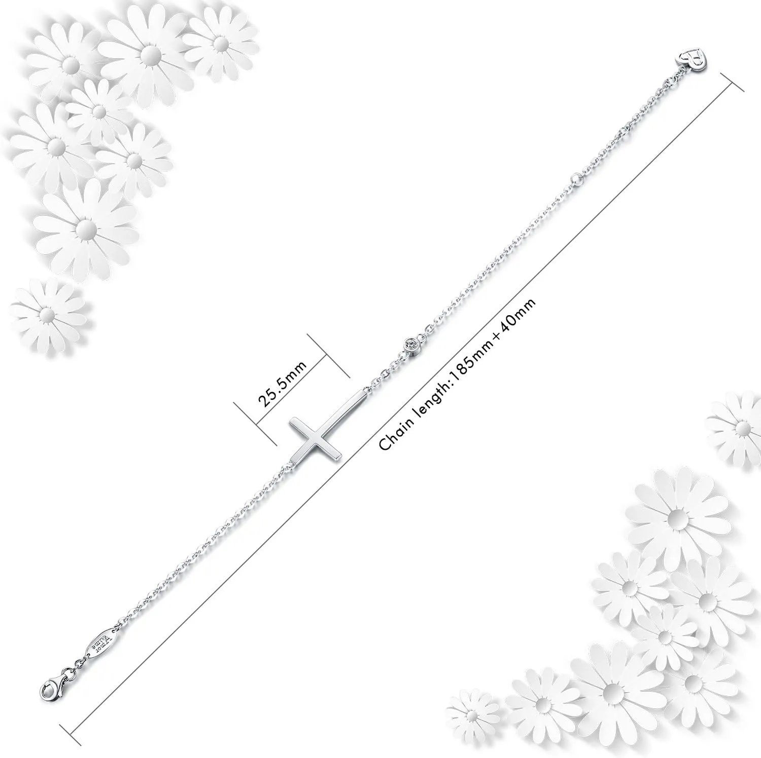 AmorAime 925 Sterling Silver Cross Bracelet for Women Christian Faith Bracelet 14K Gold Plated Bracelets Believe CZ Adjustable for Easter or Holiday