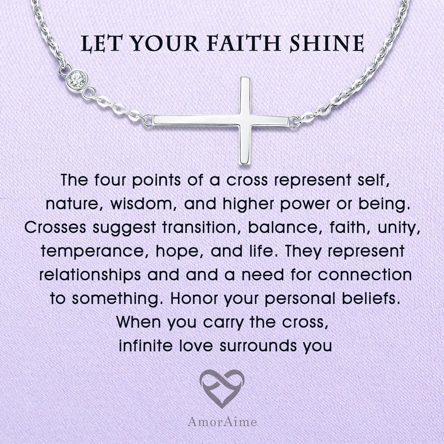 AmorAime 925 Sterling Silver Cross Bracelet for Women Christian Faith Bracelet 14K Gold Plated Bracelets Believe CZ Adjustable for Easter or Holiday