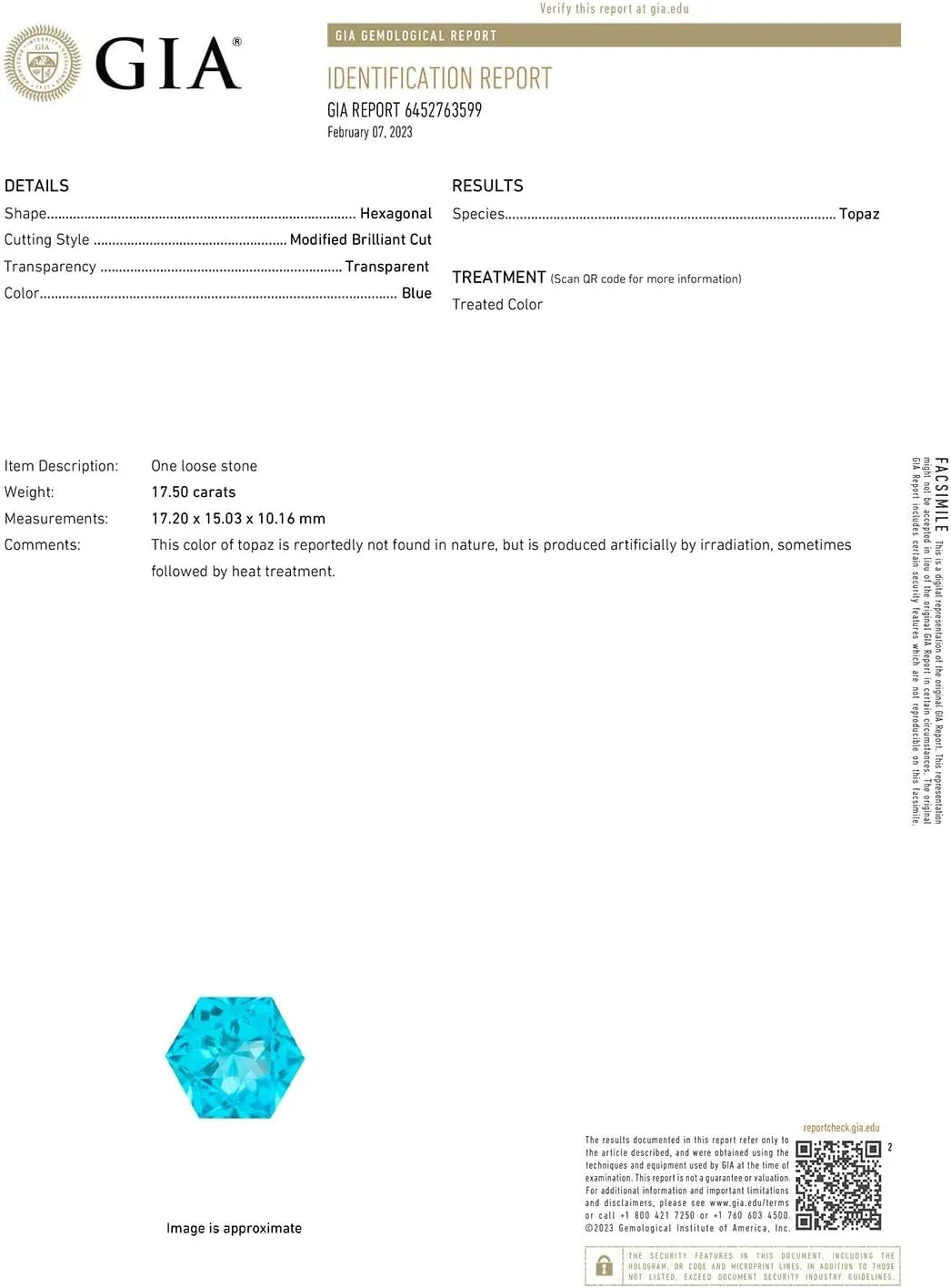 Angara Natural GIA Certified Hexagonal Fancy-Cut 17.5 ct Swiss Blue Topaz Halo Pendant in 14K Solid Gold/Platinum for Women (Size-17.20x15.03x10.16mm) | November Birthstone Jewelry