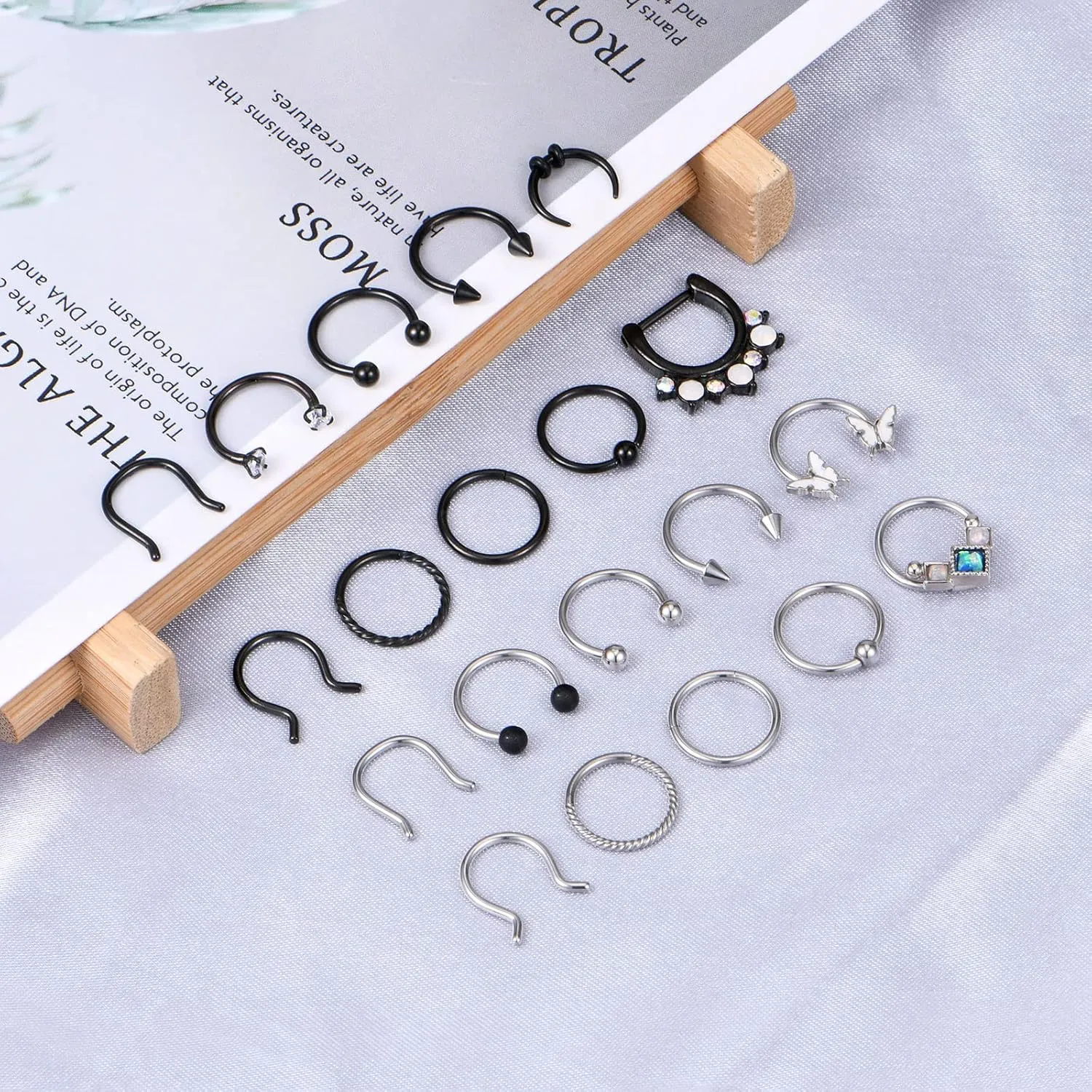 Anicina 16G Septum Rings Hoop Jewelry Nose Ring Horseshoe Stainless Steel Cartilage Earrings Helix Tragus Piercing