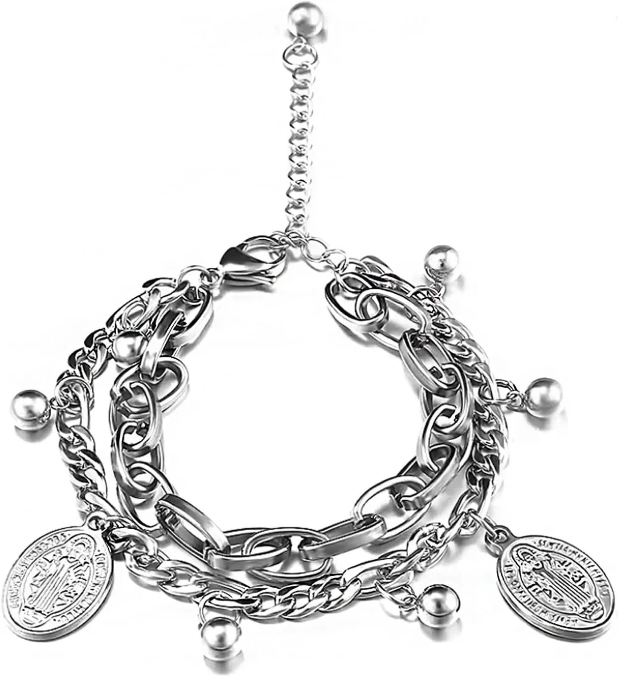 ANKIA Fashion Boy's and Girl's Bracelet Double Stranded Personalized Hip-hop Punk Style Bangle